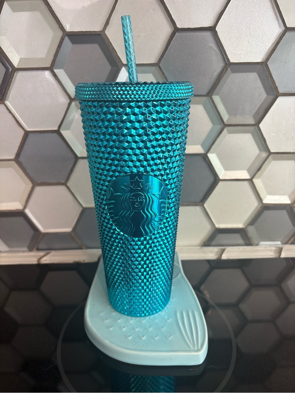 Starbucks Teal Blue Metallic Venti Tumbler